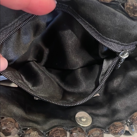 Bebe Black Mini Bag with Textured Lattice Design - Picture 5 of 11